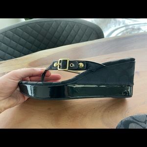 Black Coach Platform Sandals